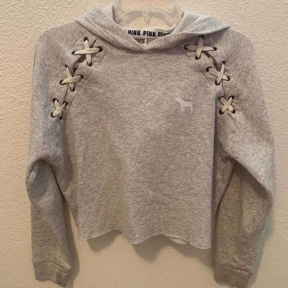 Pink Cropped Hoodie